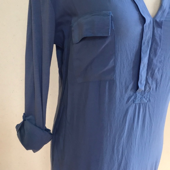 Splendid mixed media long blue shirt - Picture 8 of 14